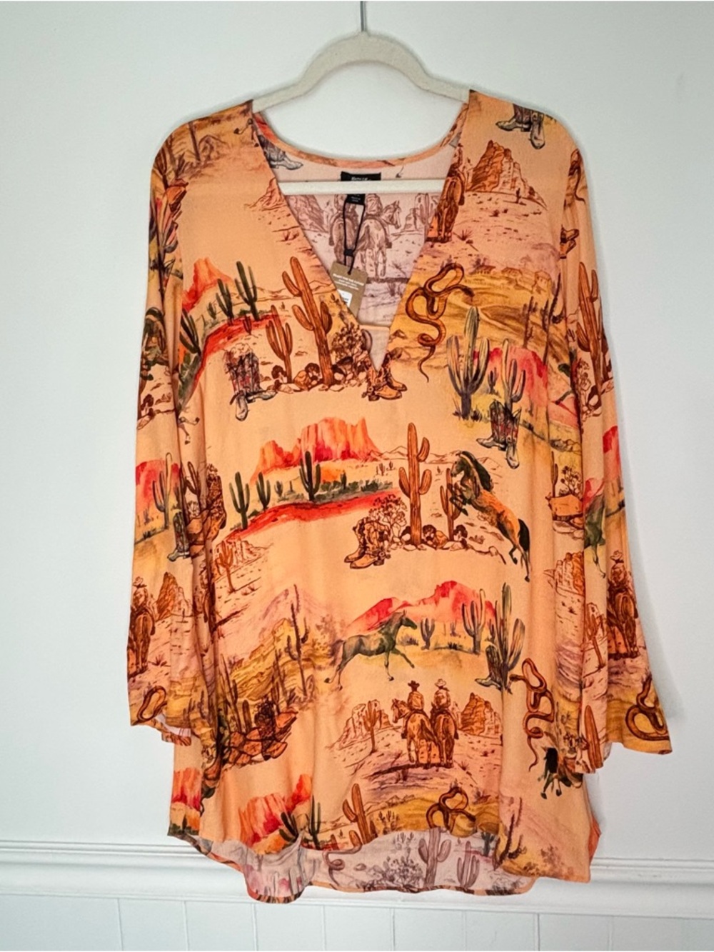 Nasty Gal Rodeo Plunge Western Mini Dress Tunic Size 10 New